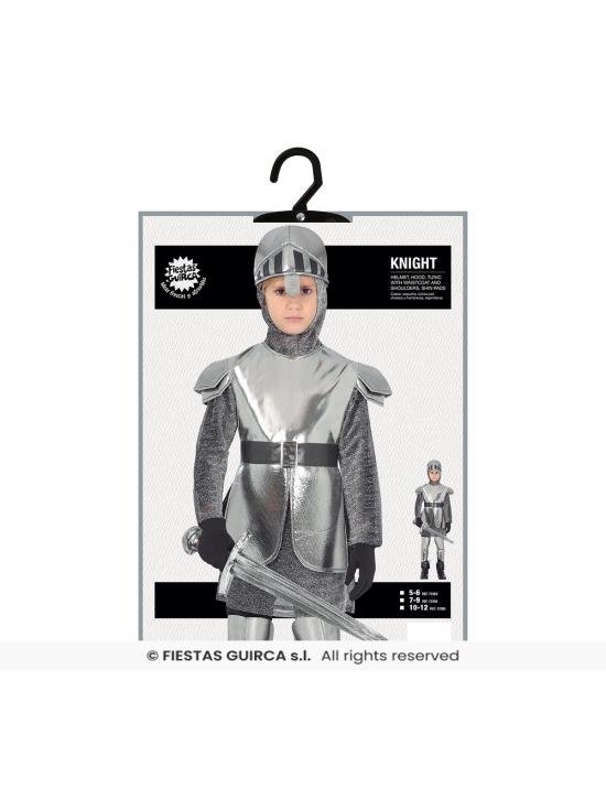 Fato de cavaleiro medieval com armadura para criança