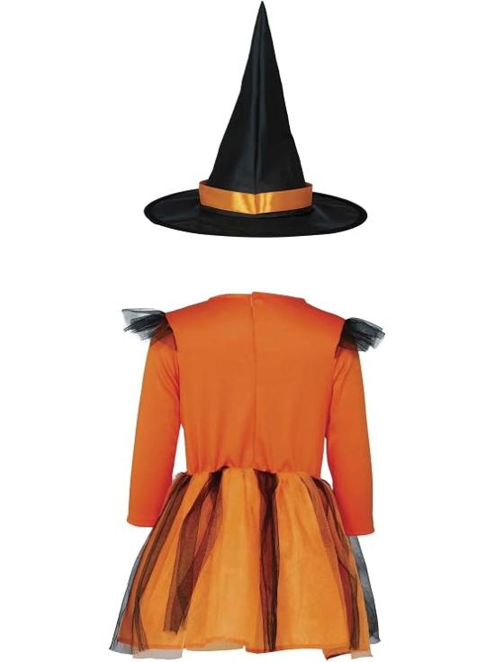 Fantasia de Bruxa Abóbora para Bebê Menina – Meu Primeiro Halloween