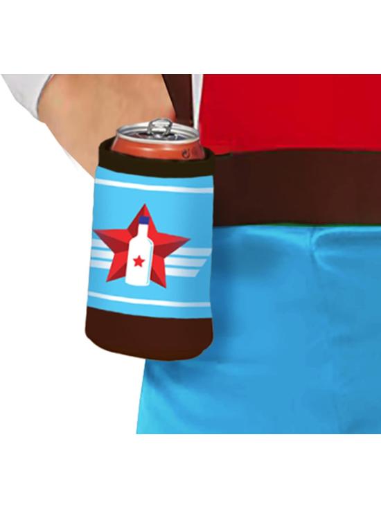 Fantasia de Capitão Vodka – Fantasia engraçada de super-herói muscular com suporte de cerveja para homens adultos