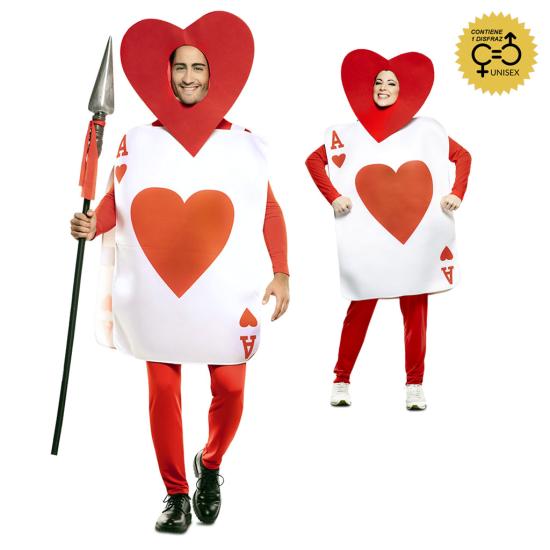 Fato de cartão Alice de Ás de Copas para adulto