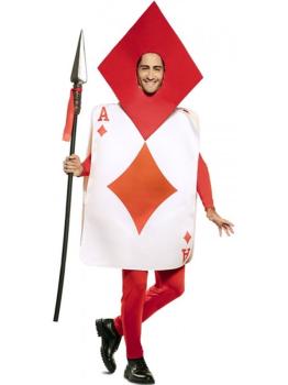 Fato de cartão Alice Ace of Diamonds para adulto