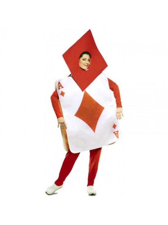 Fato de cartão Alice Ace of Diamonds para adulto