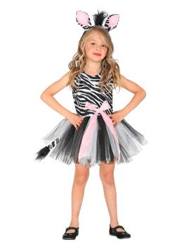 Fantasia de zebra com tutu infantil