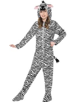 Fato de zebra da selva tamanho criança