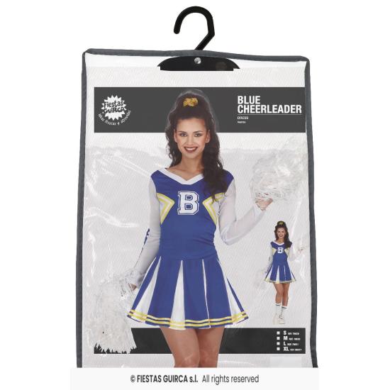 Fato de líder de torcida azul para adulto