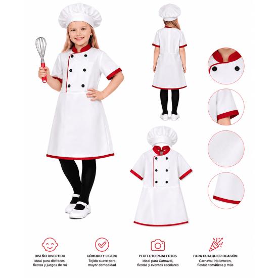 Fantasia de Chef Infantil para Meninas