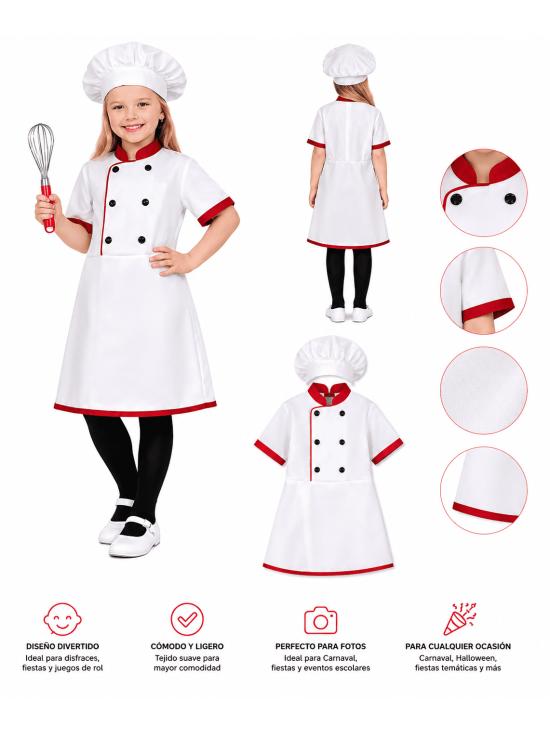 Fantasia de Chef Infantil para Meninas