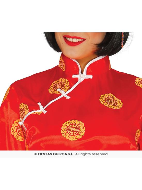 Fantasia de tangerina vermelha chinesa para mulheres