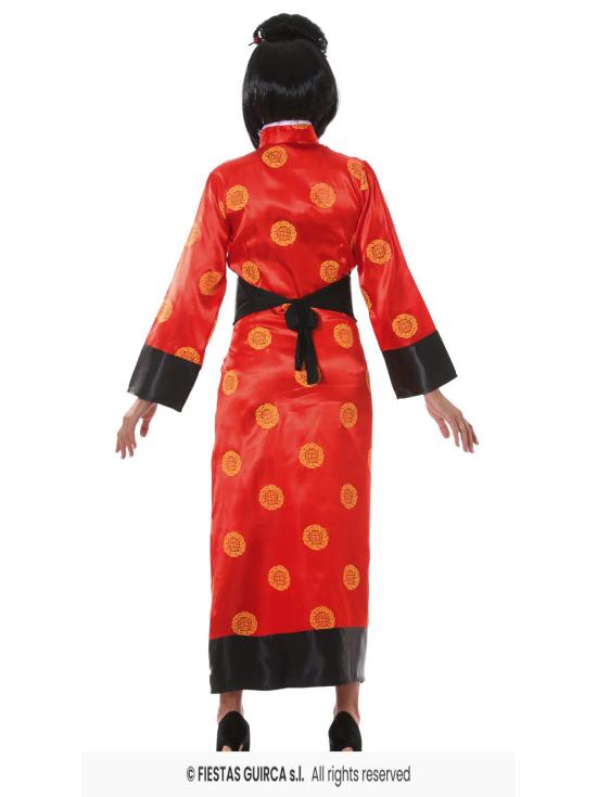 Fantasia de tangerina vermelha chinesa para mulheres