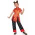 Traje chinês vermelho para meninas com dragão – Jaqueta e calça