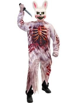 Fantasia de Coelho Zumbi Adulto de Terror – Animal Sangrento para o Halloween