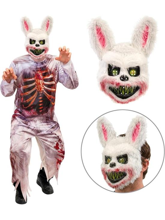 Fantasia de Coelho Zumbi Adulto de Terror – Animal Sangrento para o Halloween