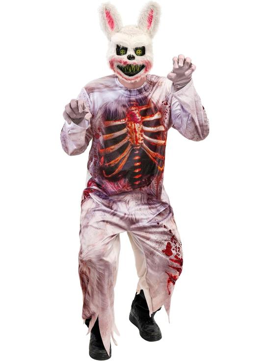 Fantasia de Coelho Zumbi Adulto de Terror – Animal Sangrento para o Halloween