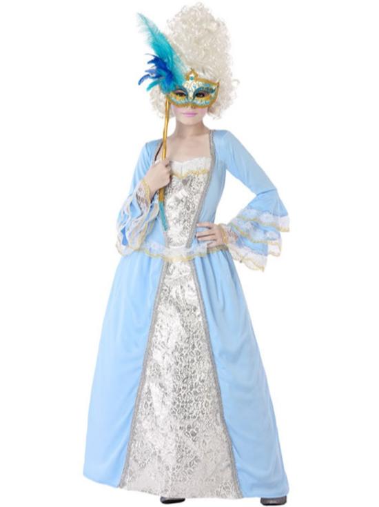 Fato de Cortesã Azul para Menina