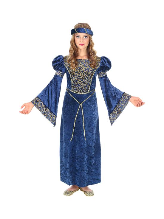 Fato de senhora renascentista azul para menina