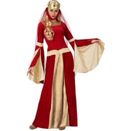 Fato de senhora medieval vermelho para mulher