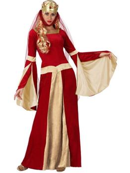 Fato de senhora medieval vermelho para mulher