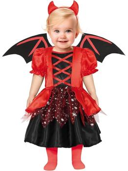 Fato de diabo vermelho para bebé
