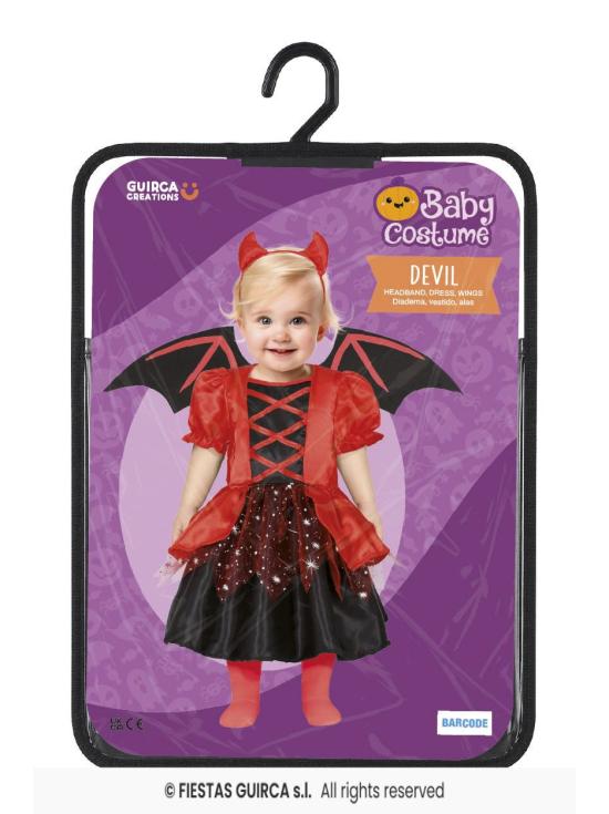 Fato de diabo vermelho para bebé