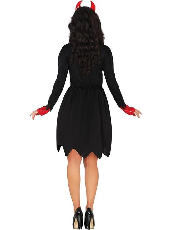 Fantasia de Diabo para Mulher - Inclui Faixa de Cabeça e Vestido