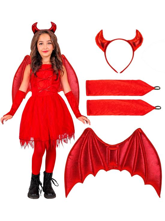 Fato de Asas do Diabo para menina