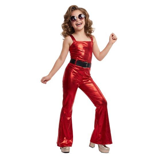 Fantasia de Showgirl Disco dos anos 70 para crianças
