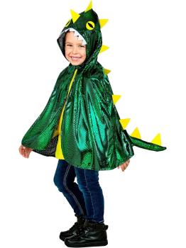 Capa com capuz para fantasia de dragão cuspidor de fogo infantil