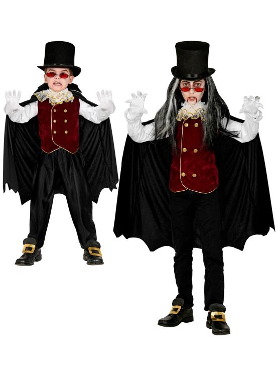 Fato de Drácula gótico para criança