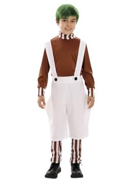 Fantasia infantil Sweet Pixie Oompa Loompa Willy Wonka,