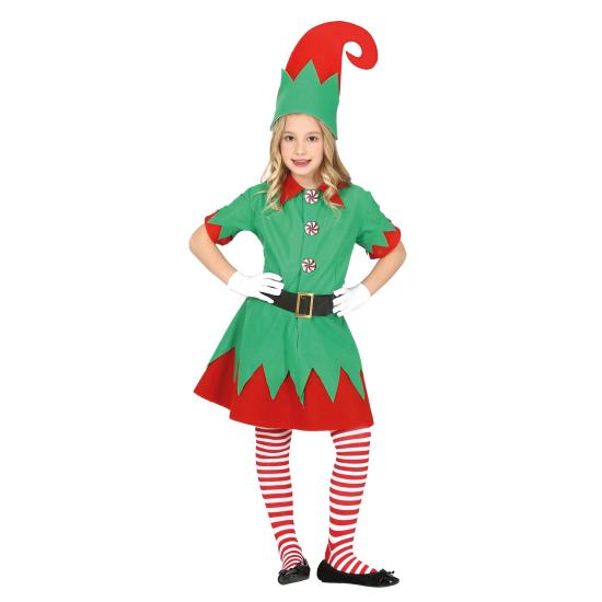 Fato de duende de Natal para menina Fato de duende de Natal para menina