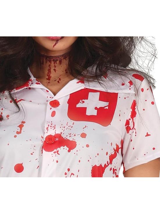 Fantasia de enfermeira zumbi ambulante