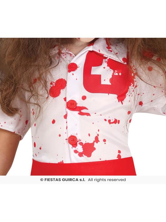 Fato de enfermeira sangrenta para menina