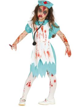 Fantasia de enfermeira zumbi para menina