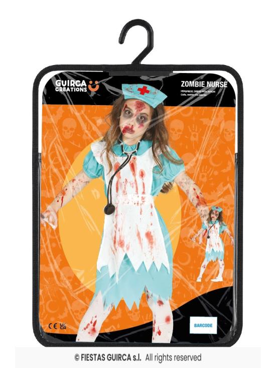 Fantasia de enfermeira zumbi para menina
