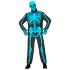 Fantasia de esqueleto "Fast Costume" – Azul fluorescente adulto