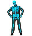 Fantasia de esqueleto "Fast Costume" – Azul fluorescente adulto