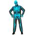 Fantasia de esqueleto "Fast Costume" – Azul fluorescente adulto