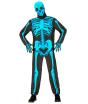 Fantasia de esqueleto "Fast Costume" – Azul fluorescente adulto