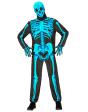 Fantasia de esqueleto "Fast Costume" – Azul fluorescente adulto