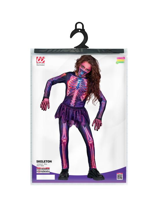 Fantasia de Esqueleto Fluorescente para Meninas