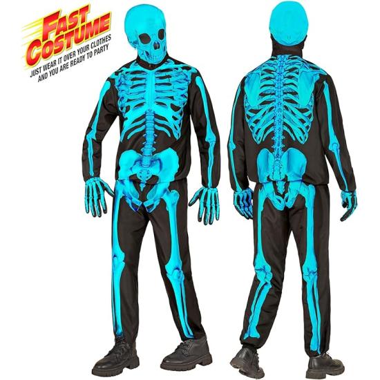 Fantasia de esqueleto fluorescente para crianças da FAST COSTUME