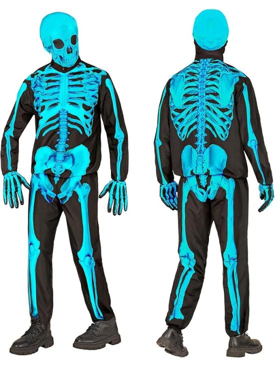 Fantasia de esqueleto fluorescente para crianças da FAST COSTUME