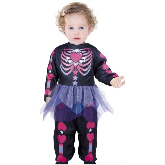 Fato de esqueleto rosa para menina