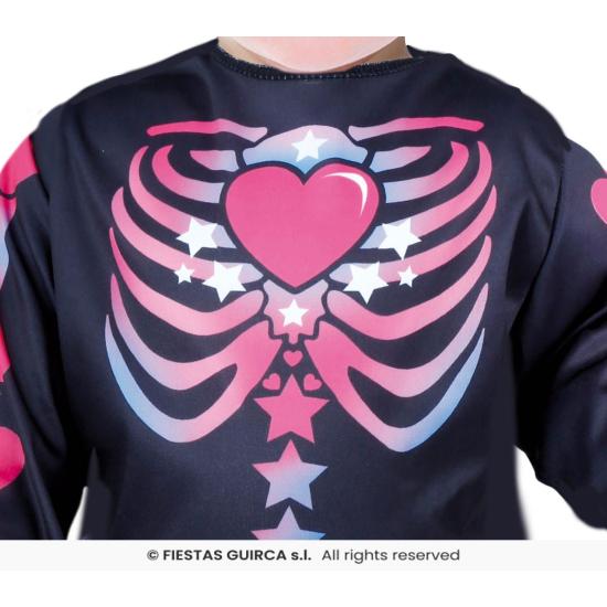 Fato de esqueleto rosa para menina
