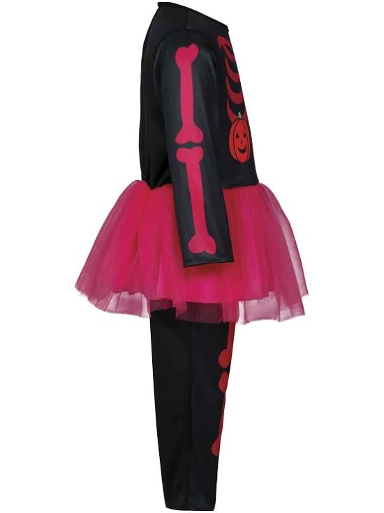 Fantasia de Esqueleto Rosa para Bebê Menina com Tutu – Halloween
