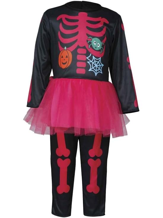 Fantasia de Esqueleto Rosa para Bebê Menina com Tutu – Halloween