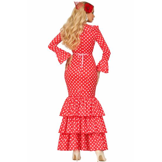 Traje flamenco vermelho para mulheres