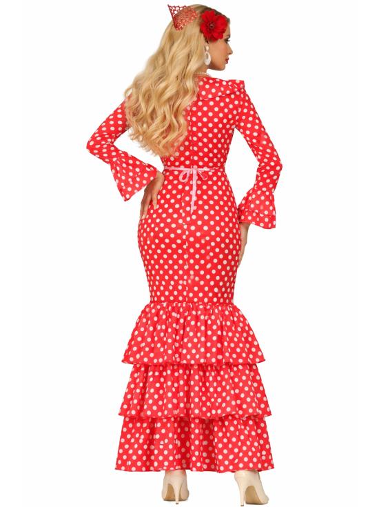 Traje flamenco vermelho para mulheres