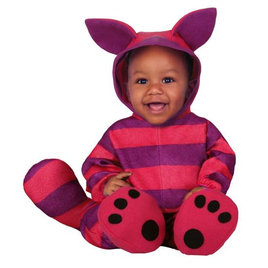 Fato de gato Cheshire para bebé Fato de gato Cheshire para bebé
