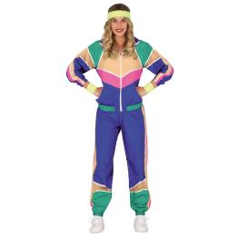 Fato colorido de ginasta dos anos 80 para mulher